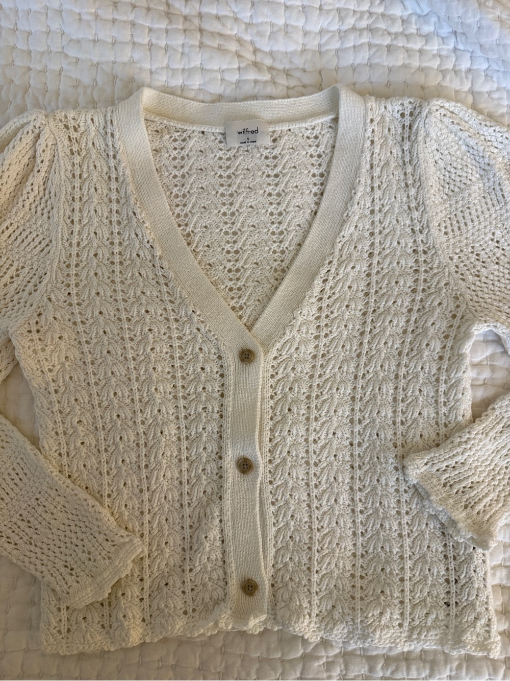 Aritzia Wilfred Crochet Cardigan